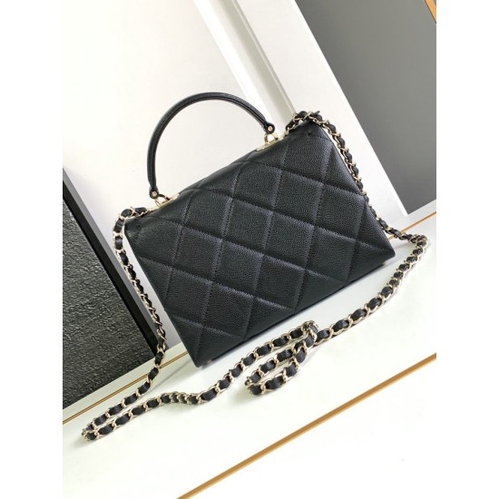 Replica Chanel Grain Calfskin Shoulder Bag Black AS47111