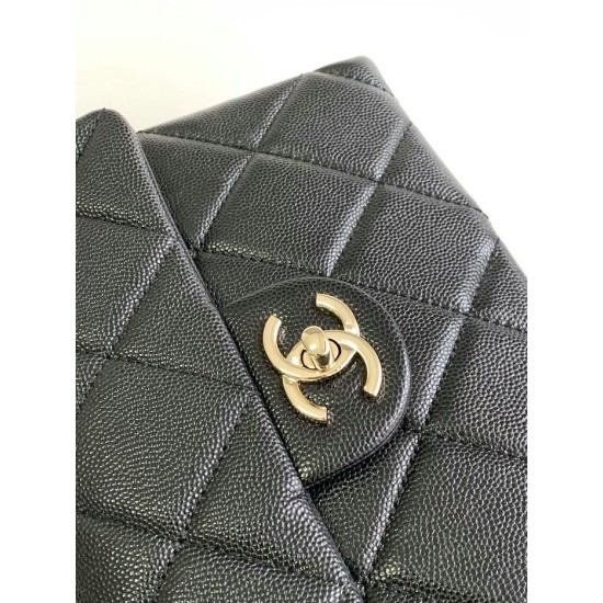 Replica Chanel Grain Calfskin Shoulder Bag Black AS47111