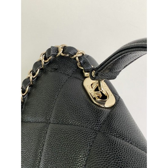 Replica Chanel Grain Calfskin Shoulder Bag Black AS47111