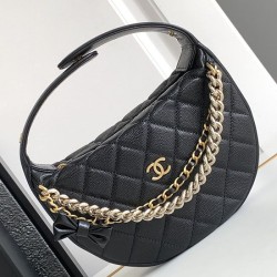 Replica Chanel Grained Calfskin Pouch Black AP3943