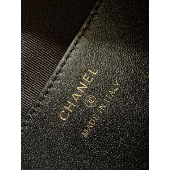 Replica Chanel Grained Calfskin Pouch Black AP3943