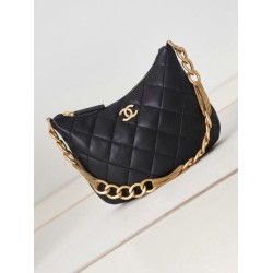 Replica Chanel Hobo Handbag Black AS4220