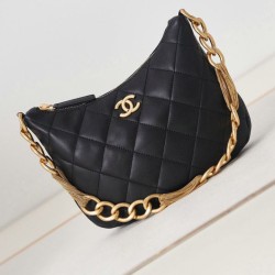 Replica Chanel Hobo Handbag Black AS4220