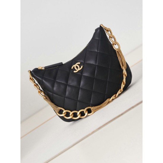 Replica Chanel Hobo Handbag Black AS4220