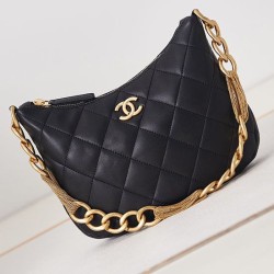 Replica Chanel Hobo Handbag Black AS4220