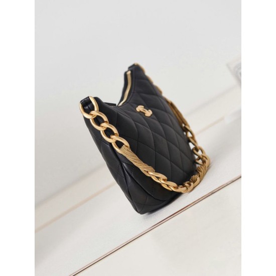 Replica Chanel Hobo Handbag Black AS4220
