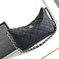 Replica Chanel Hobo Handbag Black AS4293