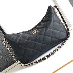 Replica Chanel Hobo Handbag Black AS4293