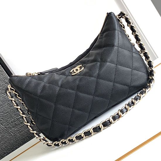 Replica Chanel Hobo Handbag Black AS4293