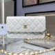 Fake Chanel Lambskin Chain Wallet AP3071 White Replica