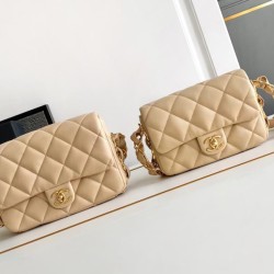 Replica Chanel Lambskin Flap Bag AS2409 Beige