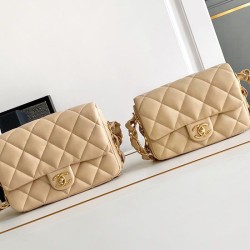 Replica Chanel Lambskin Flap Bag AS2409 Beige