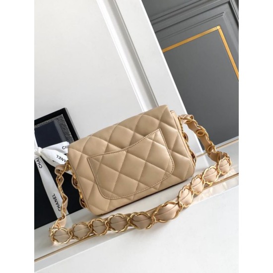 Replica Chanel Lambskin Flap Bag AS2409 Beige