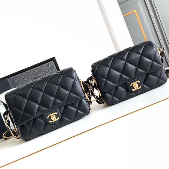 Replica Chanel Lambskin Flap Bag AS2409 Black