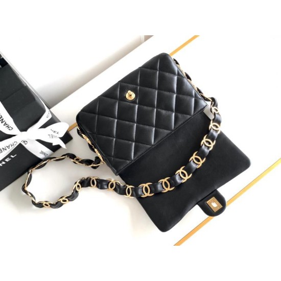 Replica Chanel Lambskin Flap Bag AS2409 Black