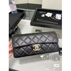Replica Chanel Lambskin Flap Bag Black AS3791
