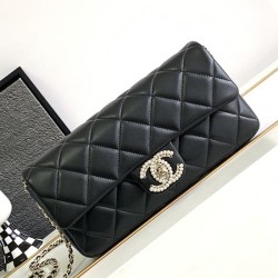 Replica Chanel Lambskin Flap Bag Black AS3791
