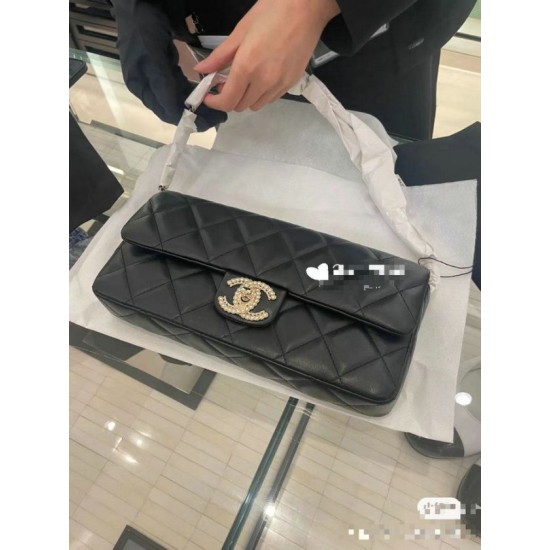 Replica Chanel Lambskin Flap Bag Black AS3791