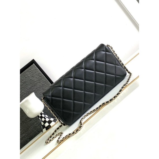 Replica Chanel Lambskin Flap Bag Black AS3791