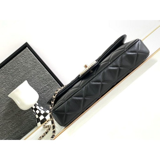 Replica Chanel Lambskin Flap Bag Black AS3791