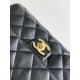 Replica Chanel Lambskin Flap Shoulder Bag Black AS3896