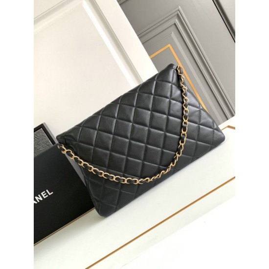 Replica Chanel Lambskin Hobo Bag Black AS4777