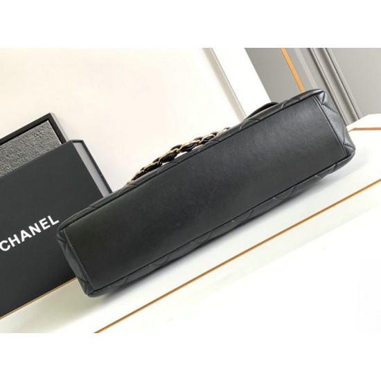 Replica Chanel Lambskin Hobo Bag Black AS4777