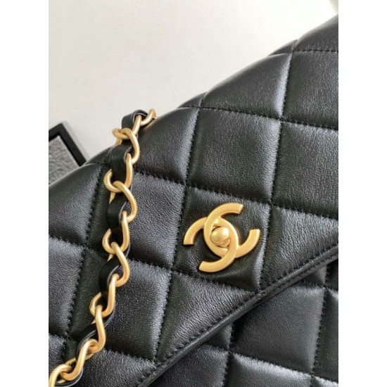 Replica Chanel Lambskin Hobo Bag Black AS4777