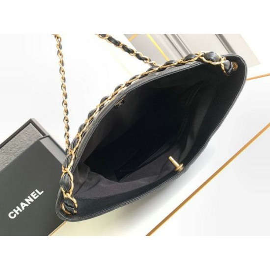 Replica Chanel Lambskin Hobo Bag Black AS4777