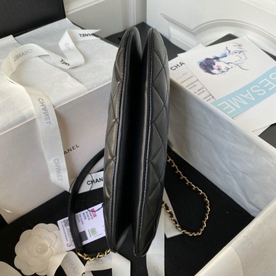 Replica Chanel Lambskin Messenger Bag Black AS4610