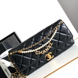 Fake Chanel Lambskin Shoulder Bag AS2713 Black Replica
