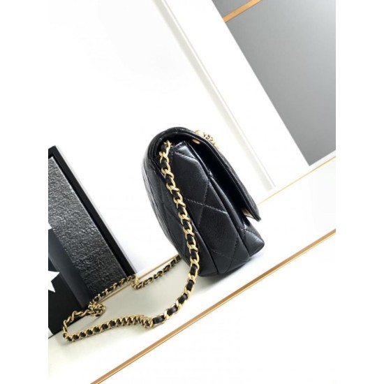 Fake Chanel Lambskin Shoulder Bag AS2713 Black Replica