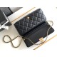 Fake Chanel Lambskin Shoulder Bag AS2713 Black Replica