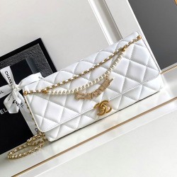 Fake Chanel Lambskin Shoulder Bag AS2713 White Replica
