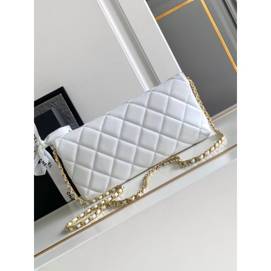 Fake Chanel Lambskin Shoulder Bag AS2713 White Replica