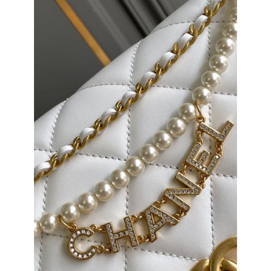 Fake Chanel Lambskin Shoulder Bag AS2713 White Replica