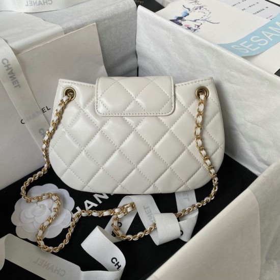 Replica Chanel Lambskin Small Messenger Bag White AS4609