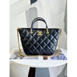 Replica Chanel Lambskin Tote Black AS4188