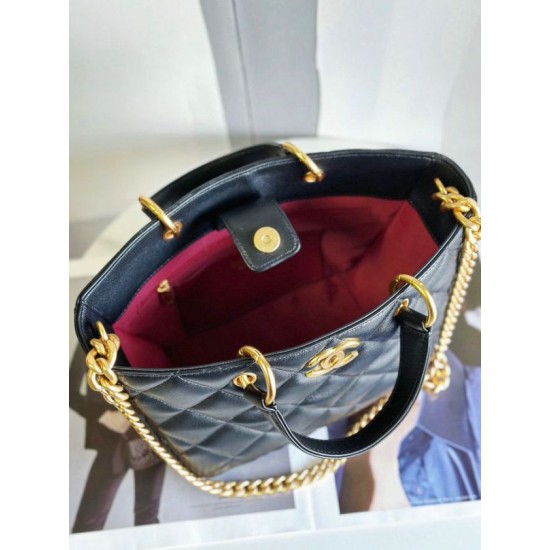Replica Chanel Lambskin Tote Black AS4188