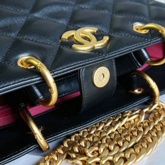 Replica Chanel Lambskin Tote Black AS4188