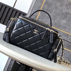 Replica Chanel Lambskin Vanity Case AS5222 Black