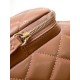 Fake Chanel Lambskin Vanity Case AS5222 Camel Replica