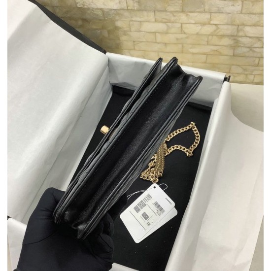Fake Chanel Lambskin WOC Wallet Black AP3297 Replica