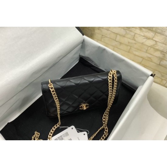 Fake Chanel Lambskin WOC Wallet Black AP3297 Replica