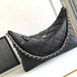Replica Chanel Large Hobo Handbag Black AS4246