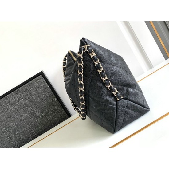 Replica Chanel Large Hobo Handbag Black AS4246