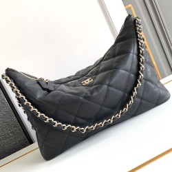 Replica Chanel Large Hobo Handbag Black AS4246
