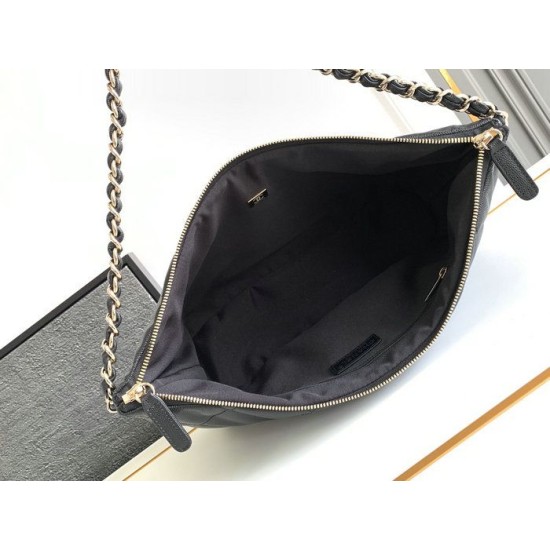 Replica Chanel Large Hobo Handbag Black AS4246