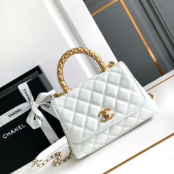 Replica Chanel Mini Coco Handle Bag AS2215 White