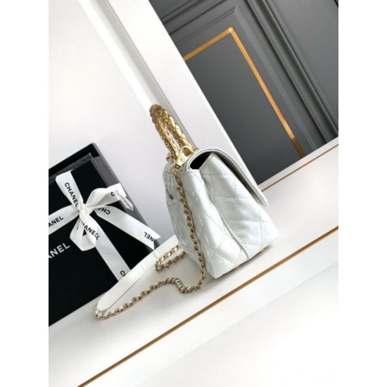 Replica Chanel Mini Coco Handle Bag AS2215 White